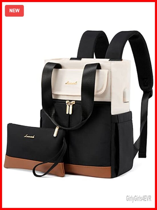 Convertible Mini Backpack Purse Tote, 2-Piece Set with Clutch, Water-Resistant